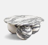 YUSHI personnalisé décor français moderne rond table basse en marbre naturel pour meubles de salon à la maison