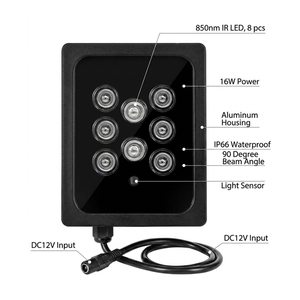 ไฟอินฟราเรดเซ็นเซอร์แสง 850 นาโนเมตร กันน้ำ IP66 สำหรับกล้องวงจรปิดมองกลางคืน - Product Image 3
