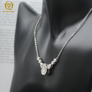 Collar de Moda con Colgante de Siete Diamantes en Forma de Pera, Cadena con Dijes Redondos y en Forma de Lágrima, Joyería de Oro para Mujer, Regalo para Uso Diario - Product Image 5