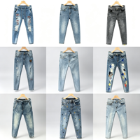 Jean Jogger Homme Bleu Denim Tendance Longueur Standard Grande Taille (29-38) Modèle WQK003 à 5,5 Dollars – Nouveau