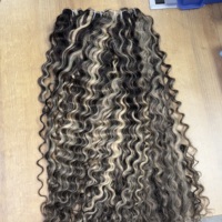 Extensions de cheveux humains indiens bruts bouclés pour bébés, lots de 100 % cheveux vierges Remy à cuticules alignées, texture naturelle, couleur blond cendré, en vente