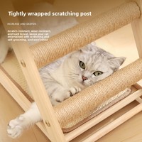 WINNERS-TQXM Arbre à chat en bois massif, griffoir et lit combinés, pliable triangulaire, durable, sans peluches, peu encombrant, style épuré