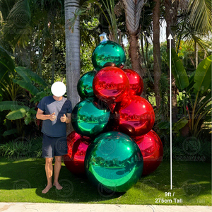 Holo graphische aufblasbare Kugel Riesige Weihnachts birnen Mirror Ball Sphere Weihnachts baum Party Dekorationen Sprengen Spiegel Ballon - Product Image 3