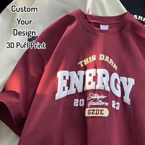 Camiseta de Algodón OEM de Alta Calidad, Fabricante de Camisetas Personalizadas Extra Grandes, Logotipo Impreso en 3D con Espuma, Camiseta para Hombre, Talla Grande - Product Image 1
