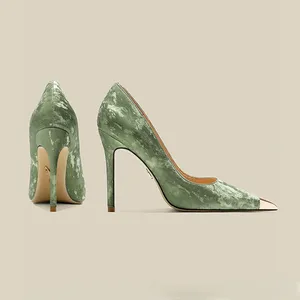 Tacchi Alti in Stile Cinese, Nuova Tendenza di Moda, Stiletto a Punta Verde con Cheongsam, Scarpe da Donna - Product Image 3