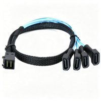 Cable de alta velocidad para servidor con conector macho Mini SAS SFF-8643 a 4 SATA 7P