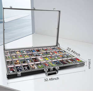 공장 도매 휴대용 잠금 알루미늄 유리 대형 테이블 탑 디스플레이 케이스 트레이딩 카드용 - Product Image 2