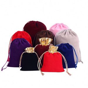 Custom Velvet <b>Drawstring</b> <b>Pouches</b> for Jewelry Storage Novelty Christmas Gift Bags - Product Image 2