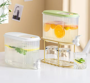 Refrigerador transparente de plástico grande moderno, jarra de agua fría con grifo, uso en la cocina del hogar, dispensador de jugo, agua de soda <span class=keywords><strong>Sprite</strong></span> - Product Image 1