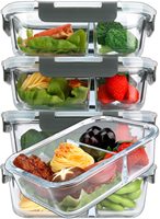 Verrouiller le couvercle en verre à haute teneur en borosilicate récipient alimentaire four bol ensemble verre