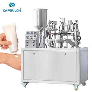 Customized Semi Automatic Rotary Table Hand Cream Cosmetics Ointment Tube Filler Soft Plastic Tube Filling Sealing Machine