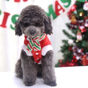 red funny dog clothes winter dog christmas clothes with hat - Product Image 6