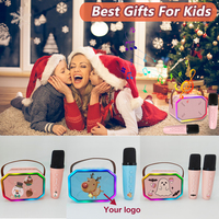 Máquina de Karaoke con Luces LED Personalizadas, Altavoz Loa Mike Mini, Juego de Micrófonos Inalámbricos para Niños