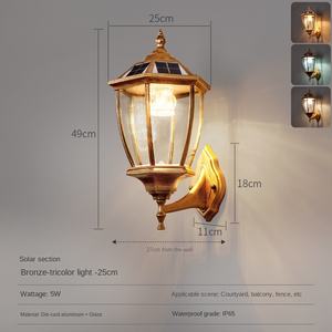 Factory Promotion 6W Power Stainless Steel Base PC Body Classic Outdoor Classic Solar Wall <b>Lamp</b> Warm White Light IP65 Waterproof - Product Image 5