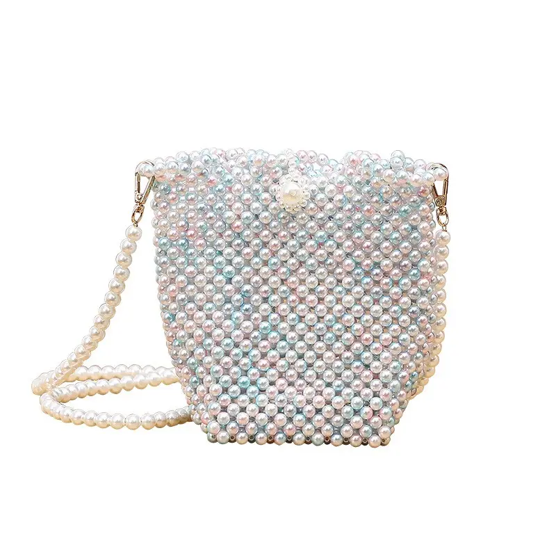 Ladylike Pearl Mist Bag Playful Beaded Bags Tote Classic Cut out Bead Design Ladies Luxury 2021Fashion Pearls Handbag