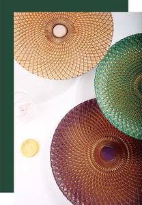 Placas de cargador Modelos de borde con cuentas Placas ovaladas Oro transparente en vidrio templado Newell Boda creativa Placa redonda moderna personalizada 100 - Product Image 5