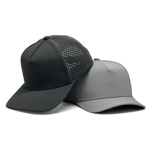 Waterproof Sporty Image Golf <strong>Hat</strong> 5 Panel High Quality <strong>Khaki</strong> Custom 3D Embroidered Patch Logo Classic Laser Hole Baseball Cap - Product Image 5