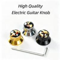 Perilla de volumen metálica de 6 mm de alta calidad para guitarra eléctrica y bajo, con orificio y llave, venta al por mayor de fábrica HVE