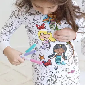 Graffiti 100% coton vêtements de couchage enfants pyjamas personnalisé enfants ensemble de vêtements de détente enfants ensembles de pyjamas enfants pyjama