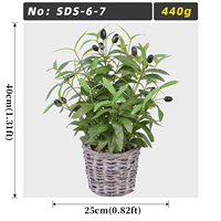Composition de table en olives artificielles en gros avec panier en rotin et mini-plante en pot pour décoration intérieure