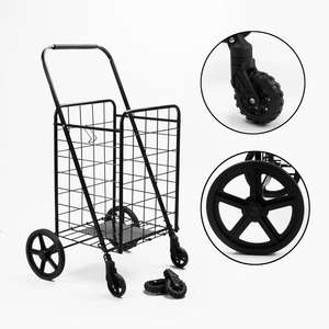 Chariot de courses pliable portable de 80 kg, chariot de courses pliable en métal léger pour les escaliers et les trottoirs - Product Image 3