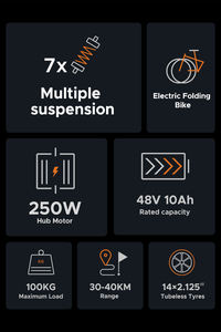 Bicicleta Eléctrica Plegable <span class=keywords><strong>ENGWE</strong></span> <span class=keywords><strong>T14</strong></span> Mini Bicicleta Eléctrica de 250W 25km/h para Ciudad con Batería de Litio Extraíble de 48V 10AH Portátil Stock en UE/Reino Unido - Product Image 5