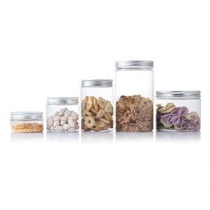 Food Grade Clear 1000ml 500ml 250ml 100ml pet cookie jar Plastic Jar for candy, peanut butter honey jams jar