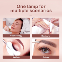 Lampe LED UV pour extensions de cils de 36 pouces, pliable, en forme de demi-lune, avec support pour téléphone, lampe de sol pour salon de beauté
