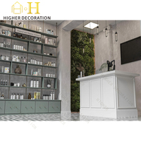 Ensemble complet de mobilier de présentation pour boutique de beauté, design intérieur personnalisé, vitrine cosmétique avec logo