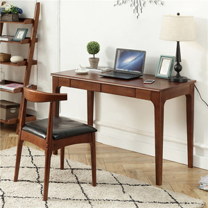Weihang Nordic Solid Wood Desk Rubber Wood Study Desk With <b>Drawer</b> Home <b>Office</b> Bedroom Student Writing Desk - Product Image 3