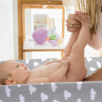 Housses de matelas à langer OEM, motif animal, tricotées 100% coton, logo personnalisé, pour nouveau-né