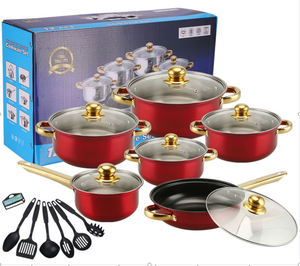 Vendita calda <span class=keywords><strong>18</strong></span> pezzi antiruggine in acciaio inox <span class=keywords><strong>Set</strong></span> di pentole antiaderente utensili da cucina, tra cui padella e pentola per uso cucina - Product Image 5