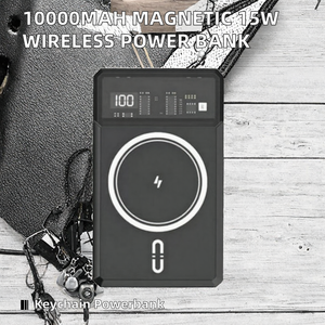 Batterie externe magnétique 10000mAh, charge sans fil 22.5W, chargeur portable, câble intégré, écran LED pour téléphone portable - Product Image 2