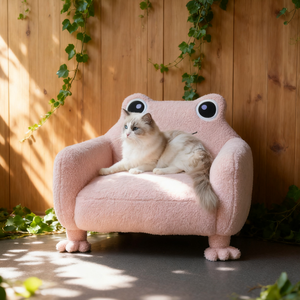 Custom Frog-Shaped Animal Design Solid Wood Accessories Luxury Premium <b>Dog</b> Cat <b>Bed</b> Wholesale Sherpa Fleece Raised Pet <b>Beds</b> - Product Image 2