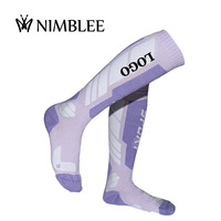 Chaussettes de sport jacquard de haute qualité avec logo personnalisé OEM, chaussettes longues et épaisses pour hommes, chaussettes de ski, vente en gros
