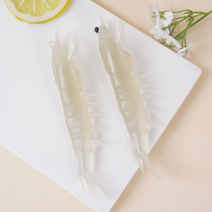 Adornos de simulación de camarones de PVC transparente, divertidos modelos de imitación de carne, colgante de llavero de mariscos, adornos de Metapenaeus Ensis - Product Image 4