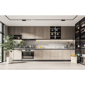 Set di Mobili da Cucina Modulari Moderni in Laccato Bianco/Acrilico con Design Gratuito per 48 Ore, per Appartamenti e Sale da Pranzo, Prodotti in Cina - Product Image 1