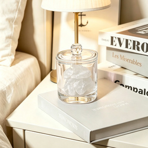 Diffuseur d'arômes sans flamme, pot en verre coloré, ornement en pierre brute de cristal, tasse en verre, tasse à parfum, souvenir pour la maison - Product Image 5