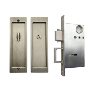 모던 앤티크 황동 직사각형 프라이버시 포켓 슬라이딩 도어 잠금장치, 프라이버시 잠금 해제 방식이 있는 아연 합금 매립형 잠금장치 - Product Image 1