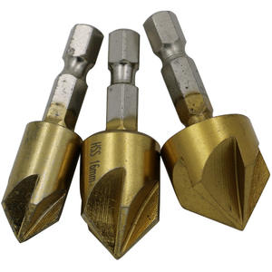 Wholesale Set Six 90-Degree Hexagonal Shank Five-Blade Chamfering Tools 6mm-19mm <b>Woodworking</b> Hole Opener Chamfering <b>Machine</b> - Product Image 1