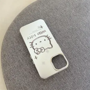 Electroplated silver Cat 13 mobile phone case