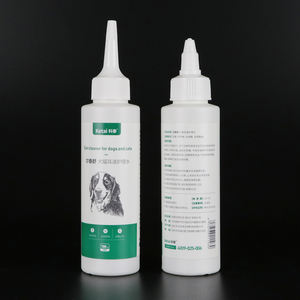 Etiqueta personalizada blanca vacía Squeeze botella 120ml 4oz HDPE mascotas perros gatos botella de gotas para los oídos con tapa giratoria - Product Image 1