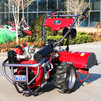 Motoculteur diesel, moteur 4 temps, 12 ch, outils de labourage rotatif, de creusement de fossés et de désherbage, mini cultivateur autopropulsé à poussée manuelle