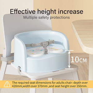 Siège <span class=keywords><strong>rehausseur</strong></span> pour bébé certifié EN16120/ASTM F2640 avec harnais de sécurité, en matériau PP écologique, pour table à manger - Product Image 5