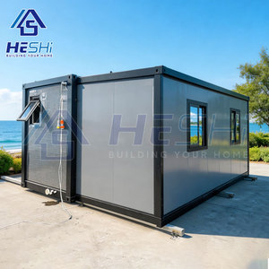 HeSHi Container House Rectangle Modern Office Modular Home Minimalist Design Gray Exterior - Product Image 4