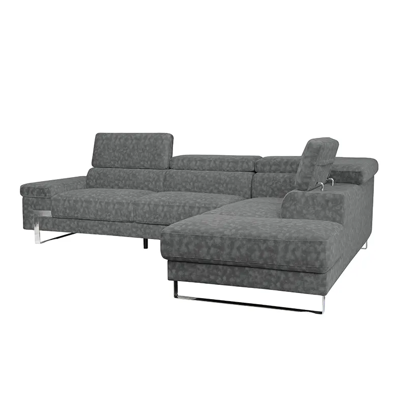 Wholesale Home Living Room Furniture Sofa L shape Adjustable Headrest Modern House Sofa Set Fashion Couches for Villa