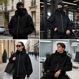 Sweats à capuche zippés personnalisés de haute qualité avec logo, en polaire, style <span class=keywords><strong>masque</strong></span> de ski, pour hommes, streetwear, avec <span class=keywords><strong>masque</strong></span> intégré, à fermeture éclair intégrale - Product Image 6