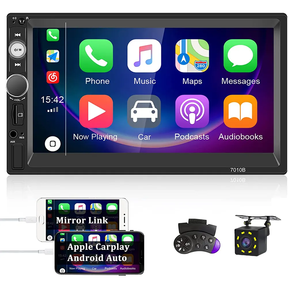 Estéreo de coche de doble Din, Android, autorradio para coche 7010B, pantalla táctil HD de 7 pulgadas, estéreo para coches, reproductor MP5 BT FM para coche