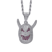 Collier pendentif monstre personnalisé, serti de CZ, bijoux hip hop pour hommes