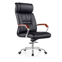 Chaise de bureau de direction contemporaine en cuir de luxe, ergonomique, réglable en hauteur, avec accoudoirs fixes